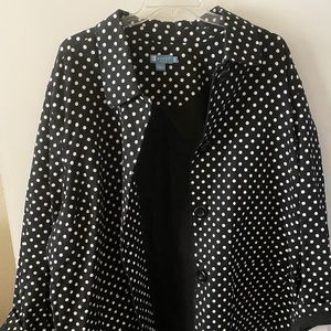 Black and white polka dot blazer from Catherines